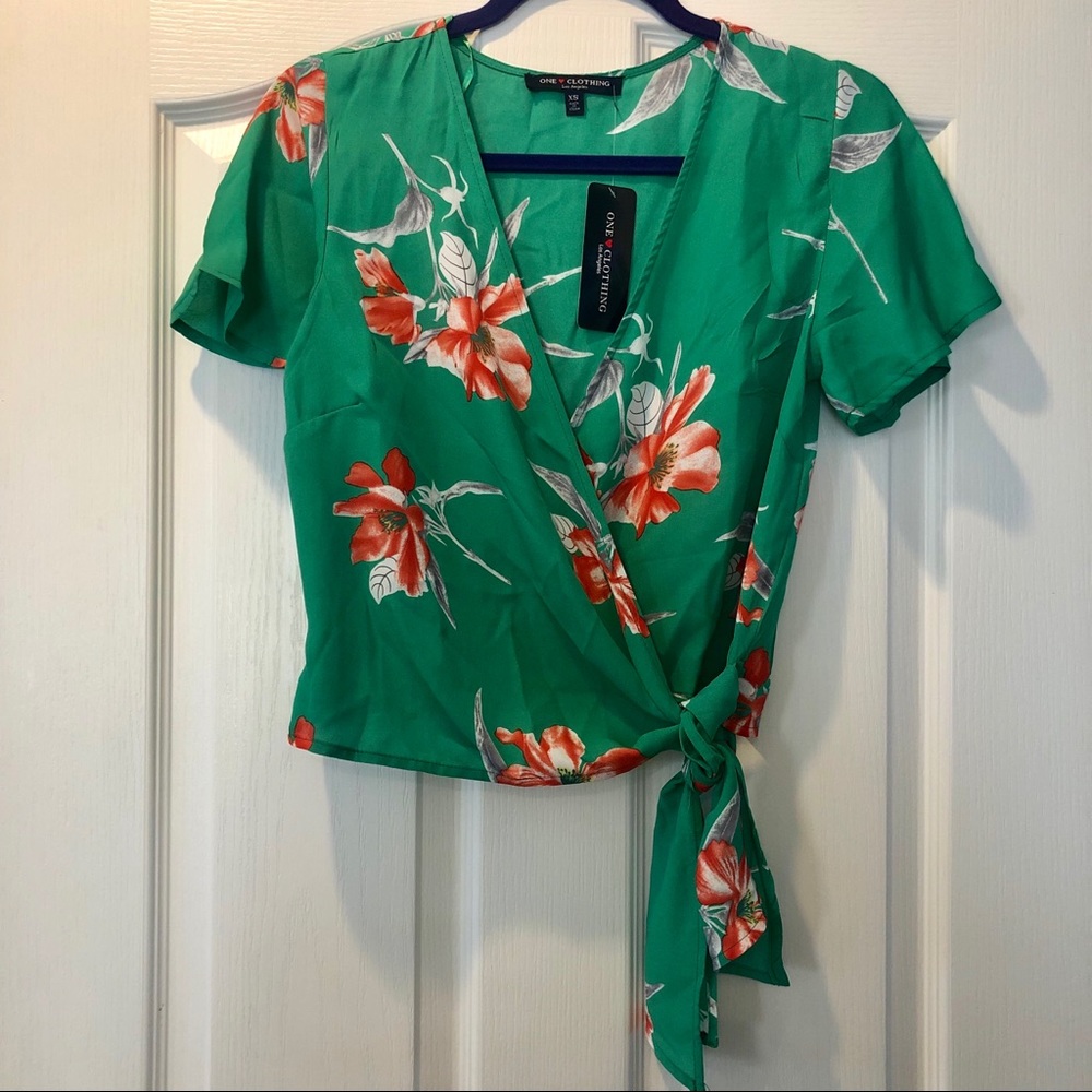 Slightly shorter but not quite cropped wrap top!